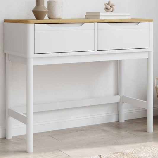 Console Table FLORO White 89.5x36.5x73 cm Solid Wood Pine