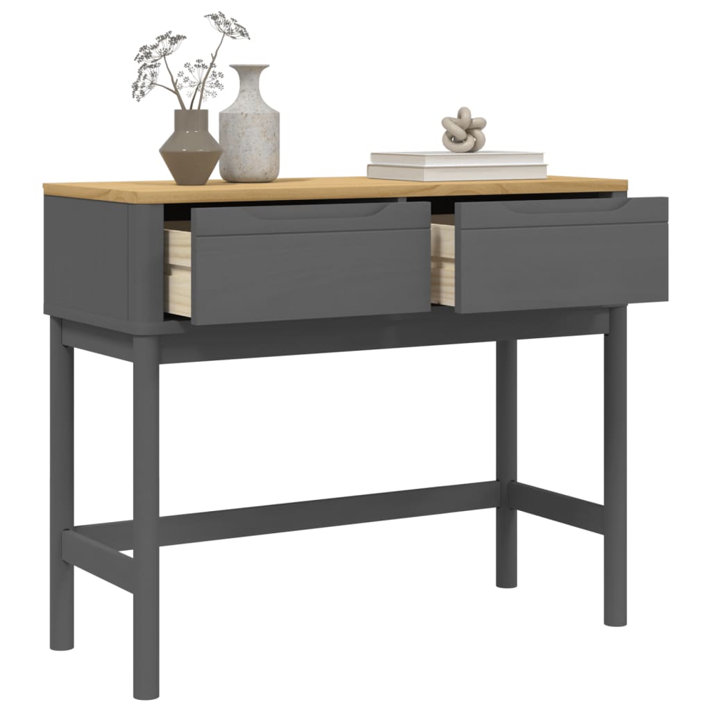 Console Table FLORO Grey 89.5x36.5x73 cm Solid Wood Pine