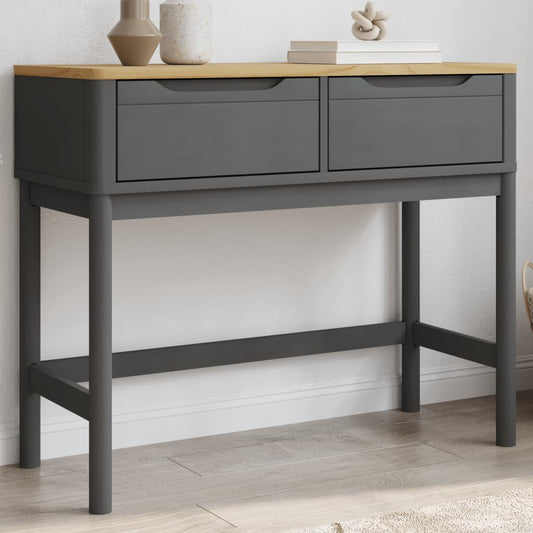 Console Table FLORO Grey 89.5x36.5x73 cm Solid Wood Pine