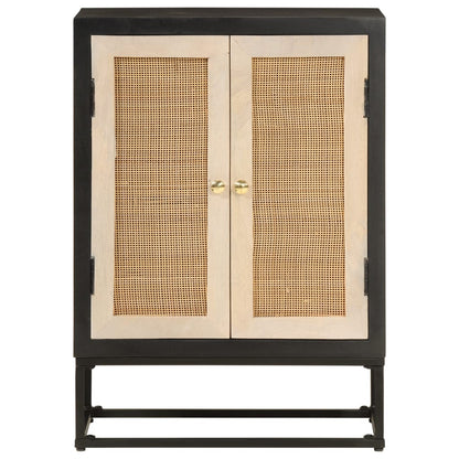 Sideboard Black 55x30x76 cm Solid Wood Mango and Iron