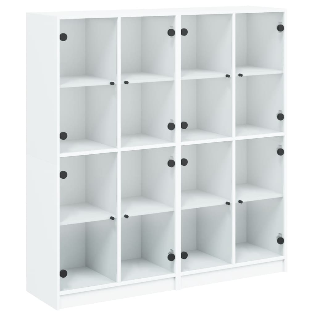 Bookcase with Doors White 136x37x142 cm Engineered Wood