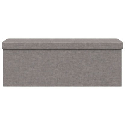 Storage Bench Foldable Light Grey Faux Linen