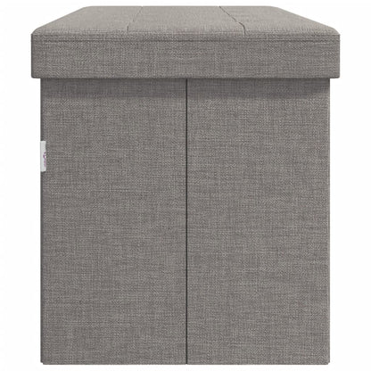 Storage Bench Foldable Light Grey Faux Linen