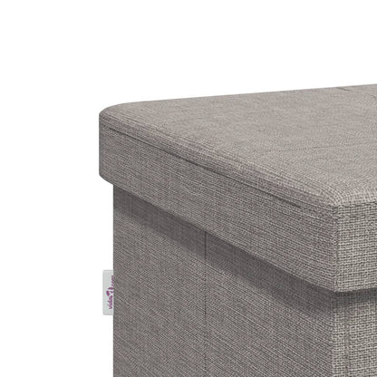 Storage Bench Foldable Light Grey Faux Linen