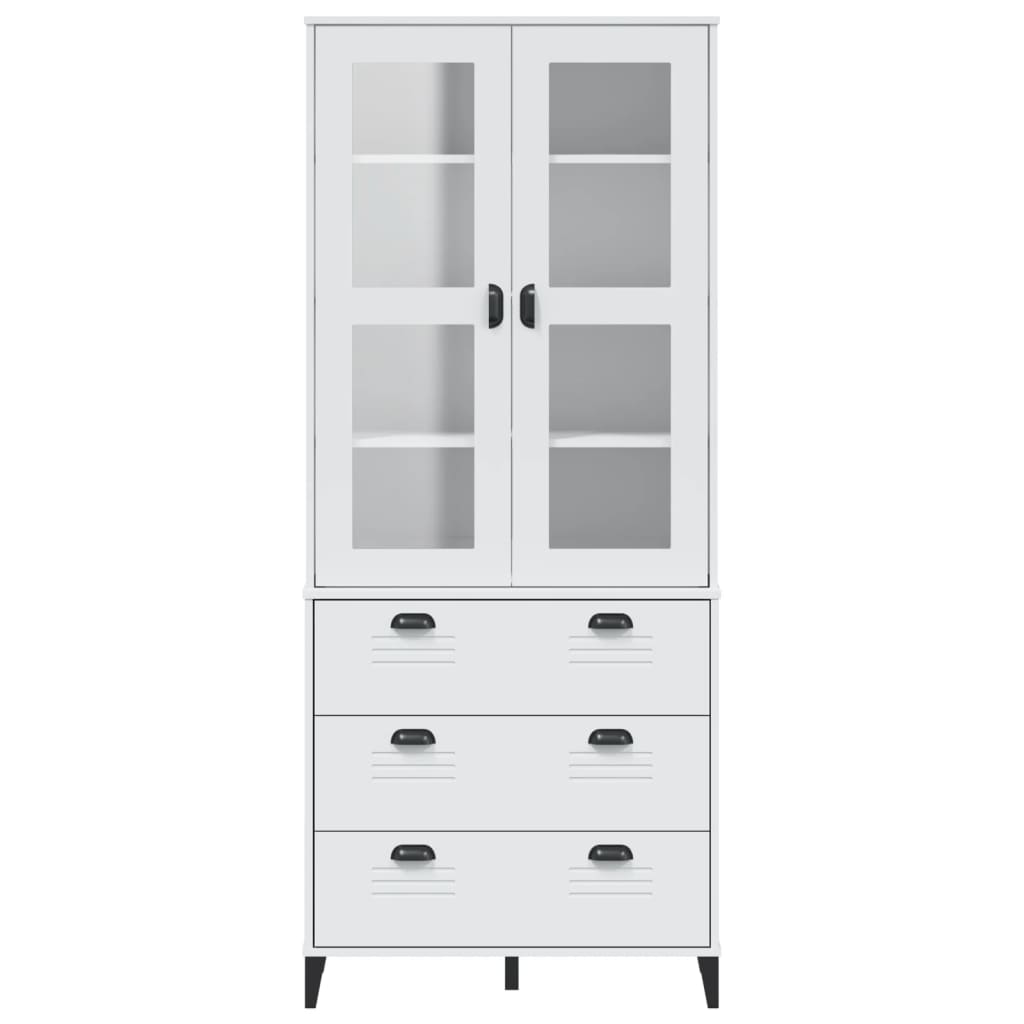 Highboard VIKEN White 80x40x190 cm Solid Wood Pine