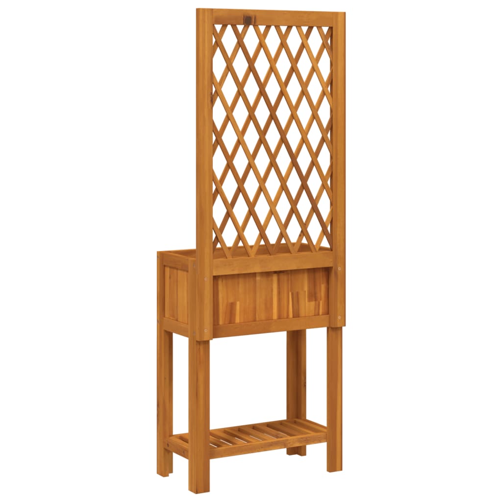 Planter with Trellis and Shelf 55x29.5x152 cm Solid Wood Acacia