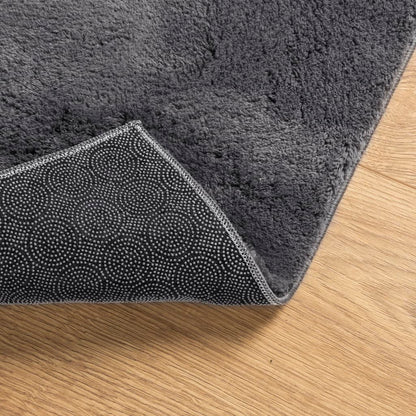 Rug HUARTE Short Pile Soft and Washable Anthracite 120x120 cm