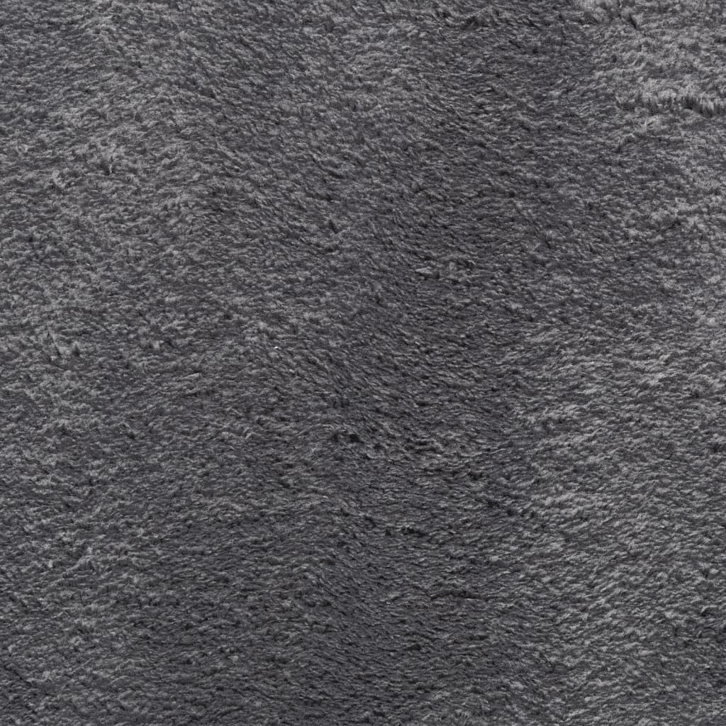 Rug HUARTE Short Pile Soft and Washable Anthracite 120x120 cm