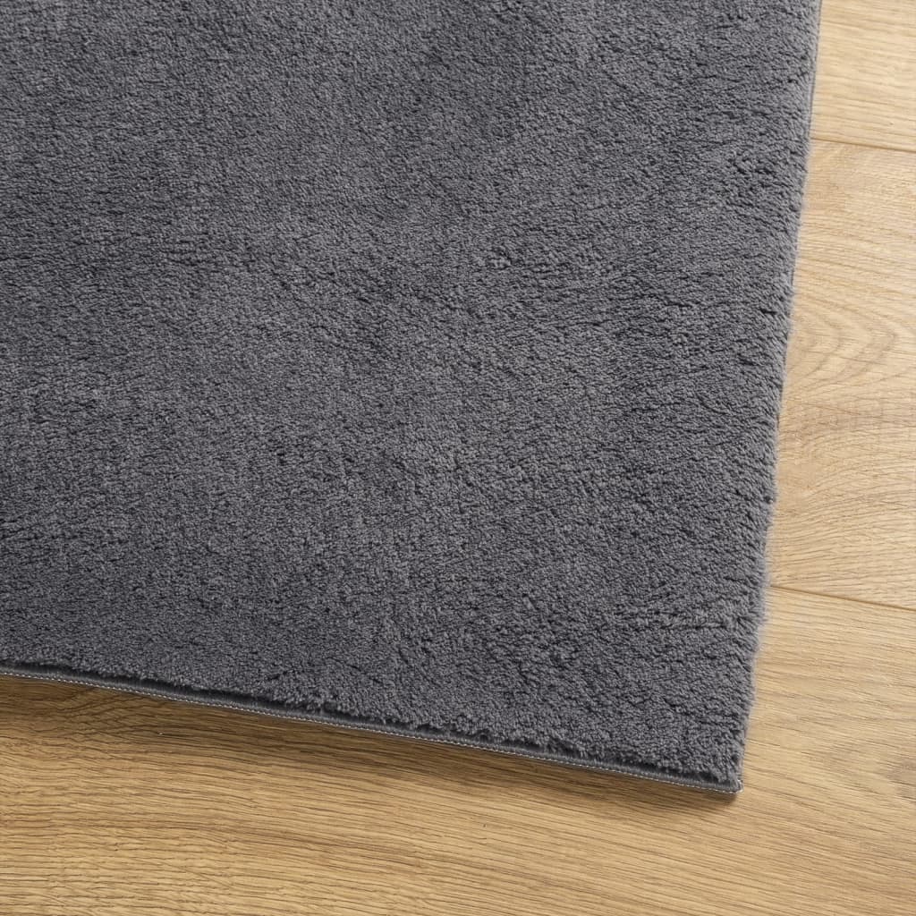 Rug HUARTE Short Pile Soft and Washable Anthracite 240x240 cm