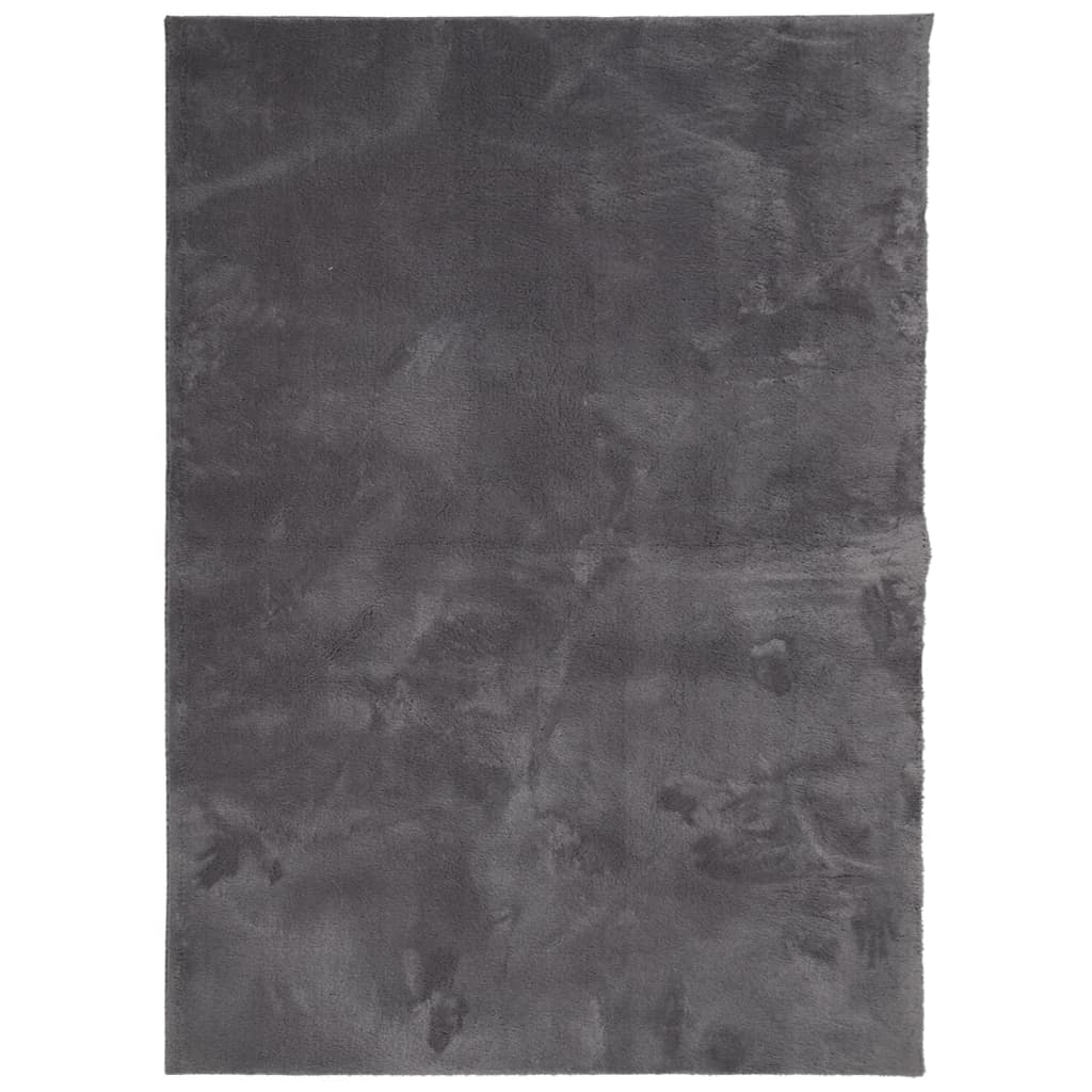 Rug HUARTE Short Pile Soft and Washable Anthracite 240x340 cm