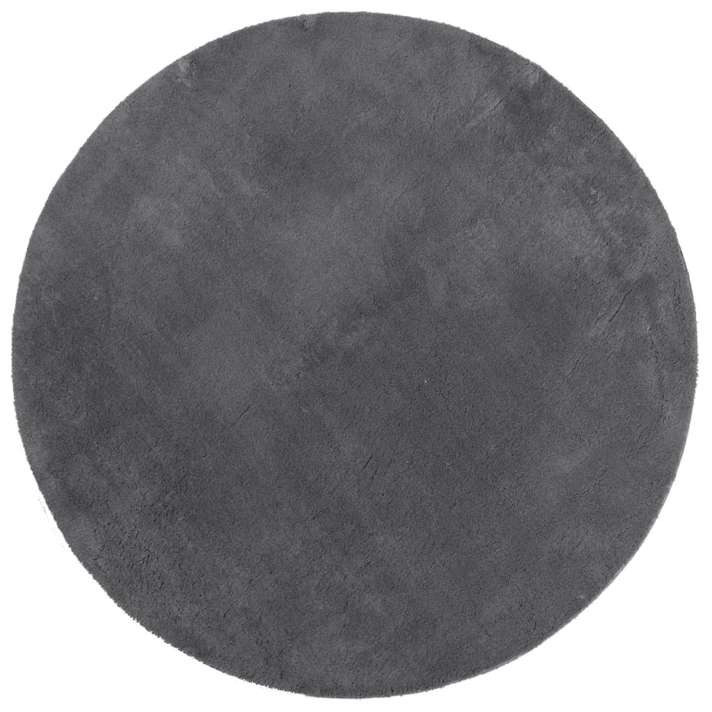 Rug HUARTE Short Pile Soft and Washable Anthracite Ø 80 cm