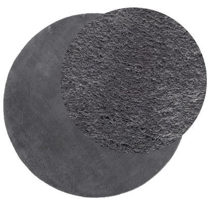 Rug HUARTE Short Pile Soft and Washable Anthracite Ø 80 cm