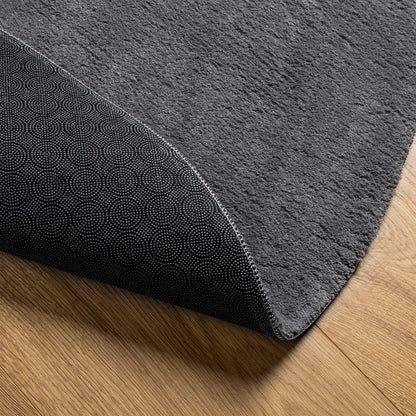 Rug HUARTE Short Pile Soft and Washable Anthracite Ø 80 cm