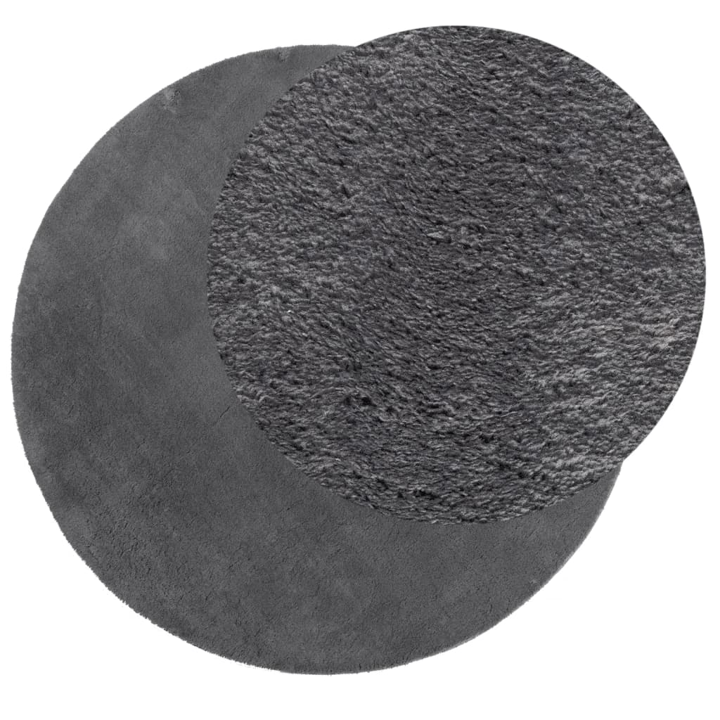 Rug HUARTE Short Pile Soft and Washable Anthracite Ø 160 cm