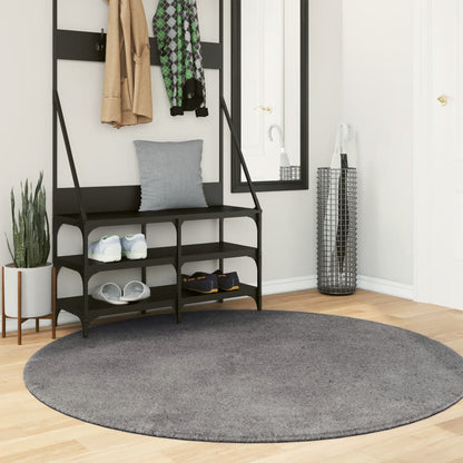 Rug HUARTE Short Pile Soft and Washable Anthracite Ø 160 cm