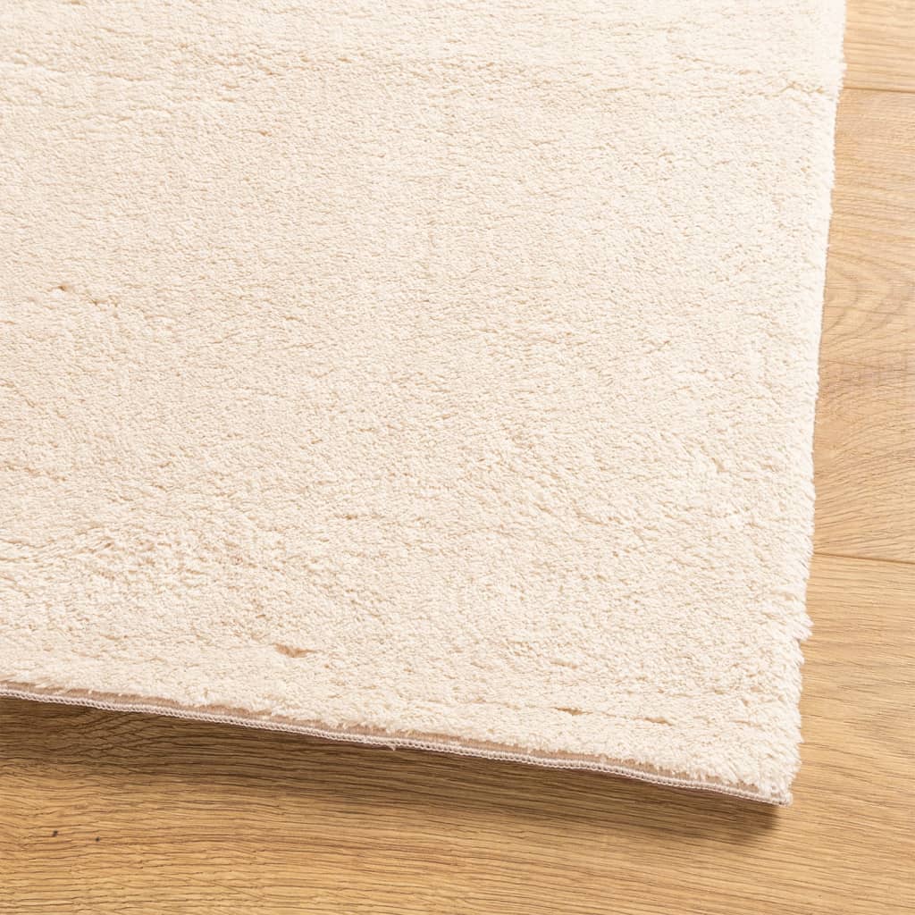 Rug HUARTE Short Pile Soft and Washable Beige 80x150 cm