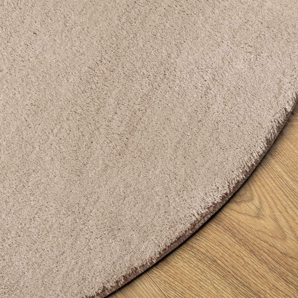 Rug HUARTE Short Pile Soft and Washable Sand Ø 80 cm