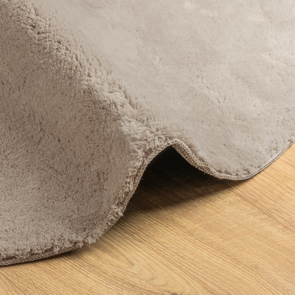 Rug HUARTE Short Pile Soft and Washable Sand Ø 80 cm