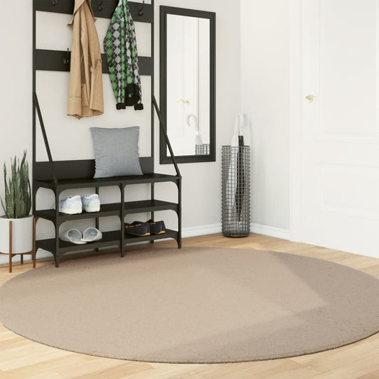 Rug HUARTE Short Pile Soft and Washable Sand Ø 200 cm