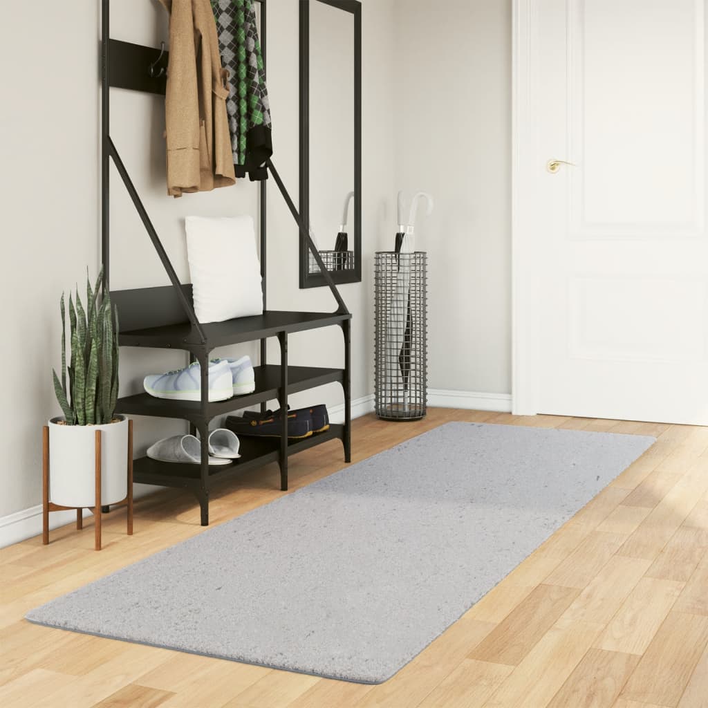 Rug HUARTE Short Pile Soft and Washable Grey 80x250 cm