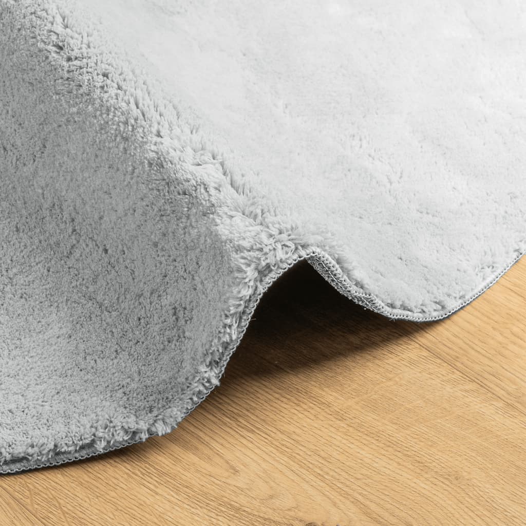 Rug HUARTE Short Pile Soft and Washable Grey Ø 80 cm