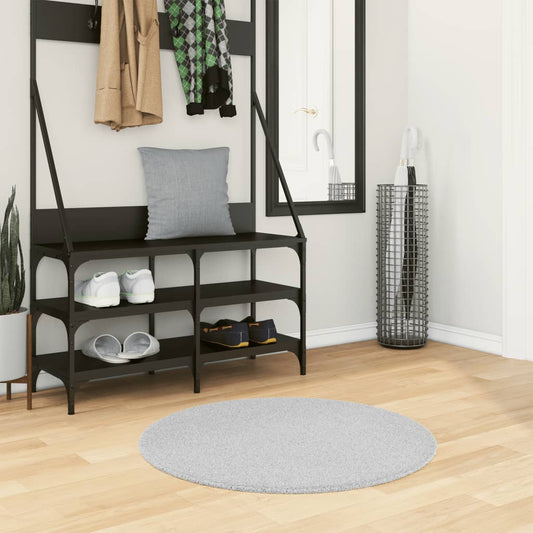 Rug HUARTE Short Pile Soft and Washable Grey Ø 80 cm