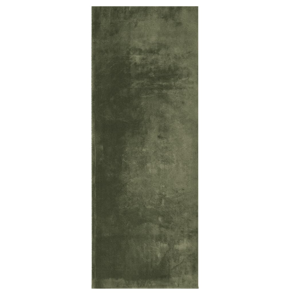 Rug HUARTE Short Pile Soft and Washable Forest Green 80x200 cm