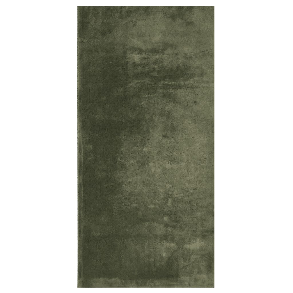 Rug HUARTE Short Pile Soft and Washable Forest Green 100x200 cm