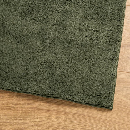 Rug HUARTE Short Pile Soft and Washable Forest Green 160x160 cm