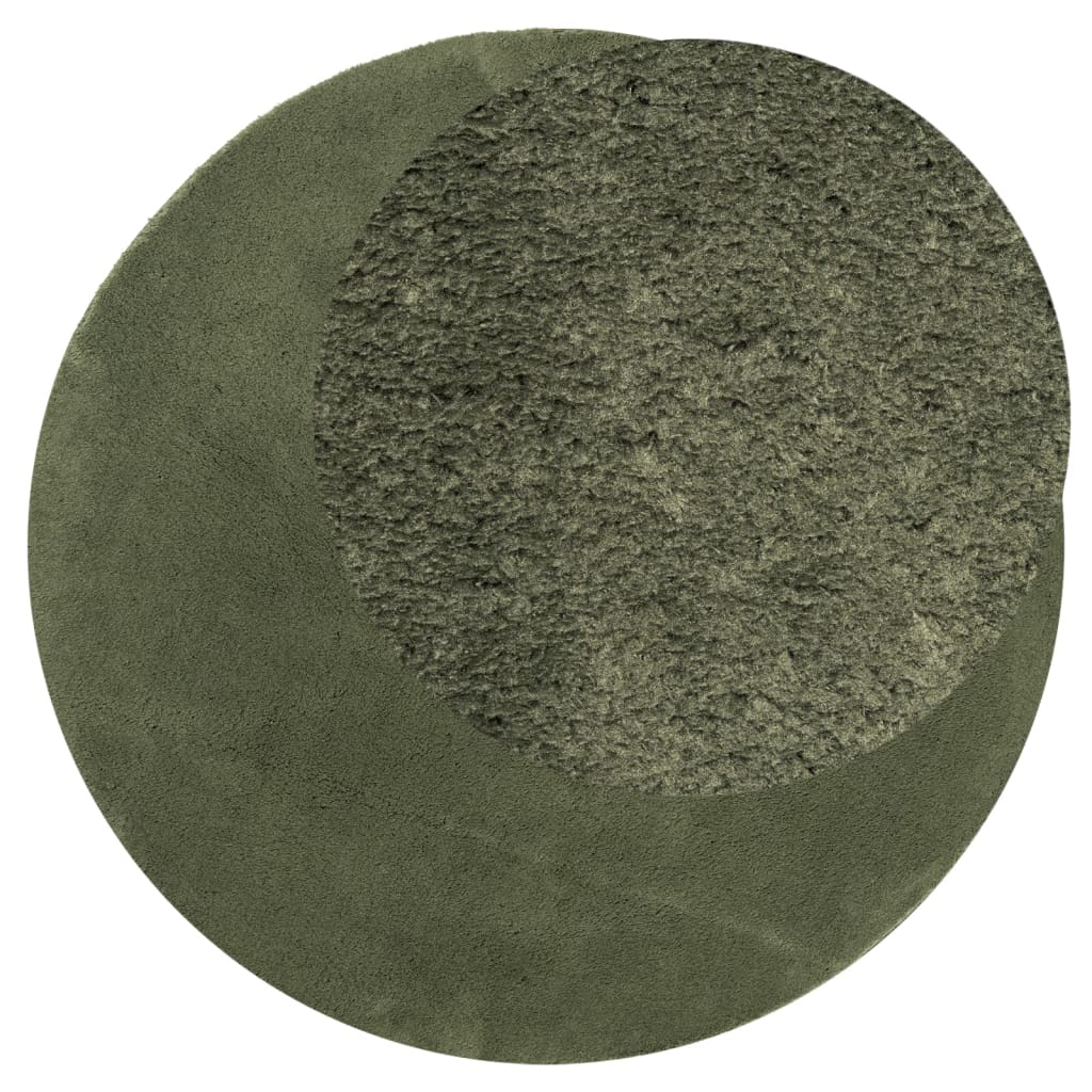 Rug HUARTE Short Pile Soft and Washable Forest Green Ø 80 cm