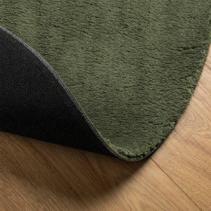 Rug HUARTE Short Pile Soft and Washable Forest Green Ø 80 cm