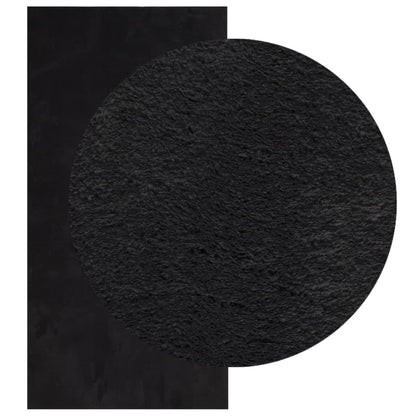 Rug HUARTE Short Pile Soft and Washable Black 100x200 cm