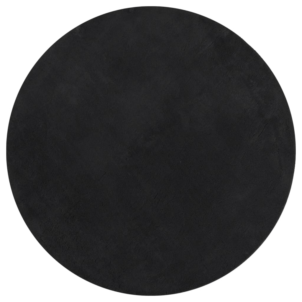 Rug HUARTE Short Pile Soft and Washable Black Ø 120 cm