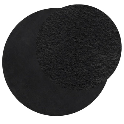 Rug HUARTE Short Pile Soft and Washable Black Ø 200 cm