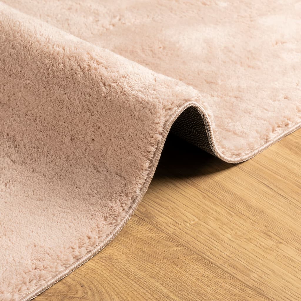 Rug HUARTE Short Pile Soft and Washable Blush 80x250 cm