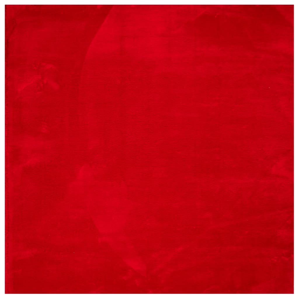 Rug HUARTE Short Pile Soft and Washable Red 120x120 cm