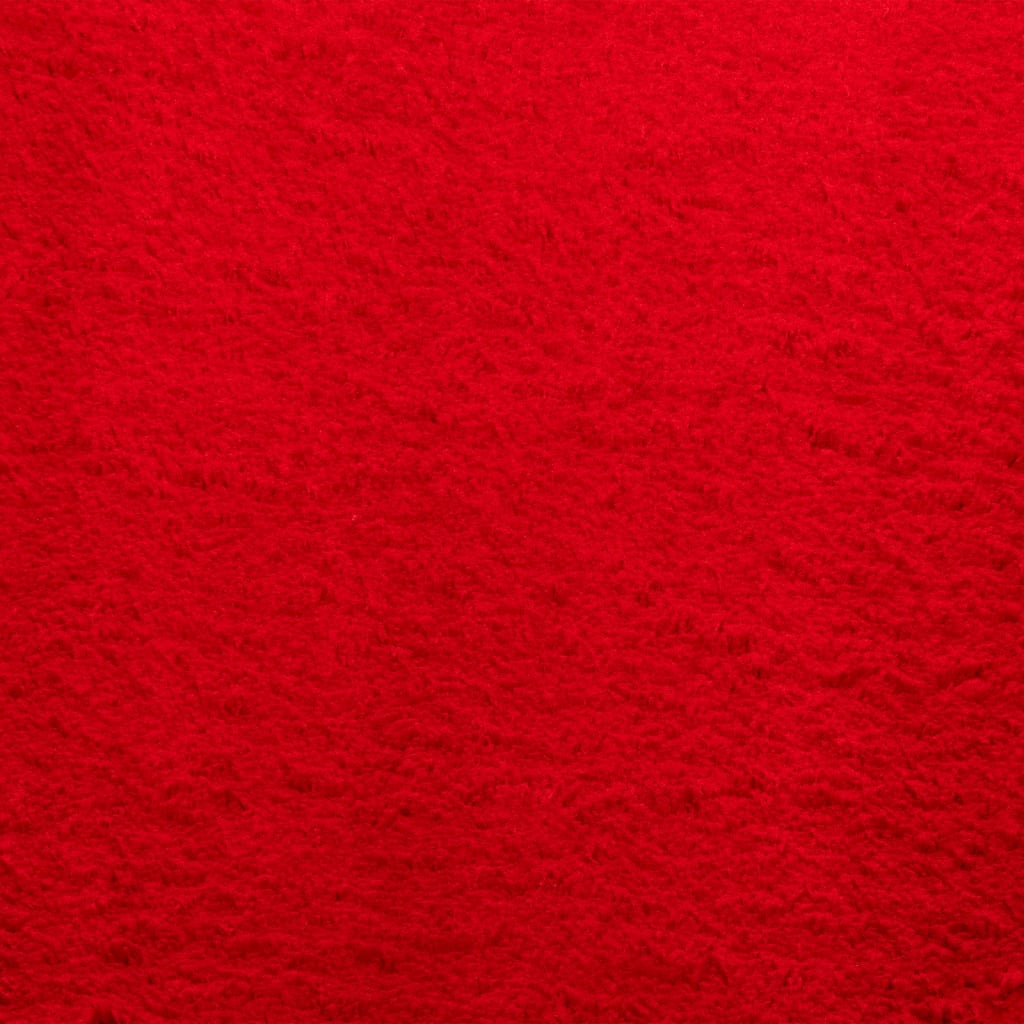 Rug HUARTE Short Pile Soft and Washable Red 120x120 cm