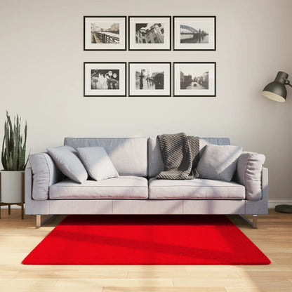 Rug HUARTE Short Pile Soft and Washable Red 120x120 cm