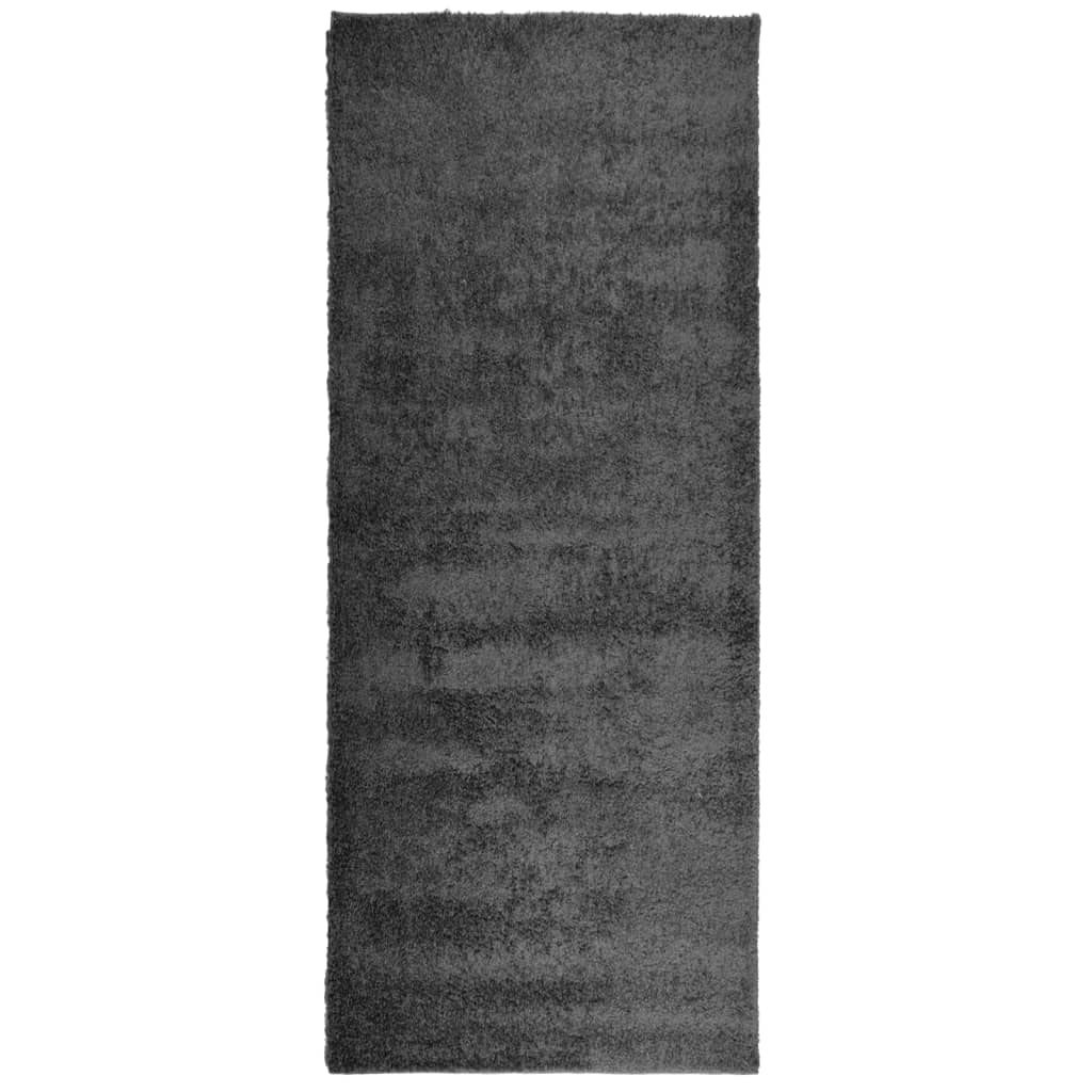 Shaggy Rug PAMPLONA High Pile Modern Anthracite 80x200 cm