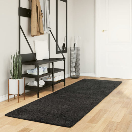 Shaggy Rug PAMPLONA High Pile Modern Anthracite 80x250 cm