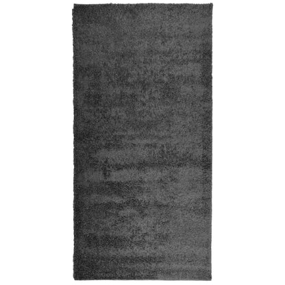 Shaggy Rug PAMPLONA High Pile Modern Anthracite 100x200 cm