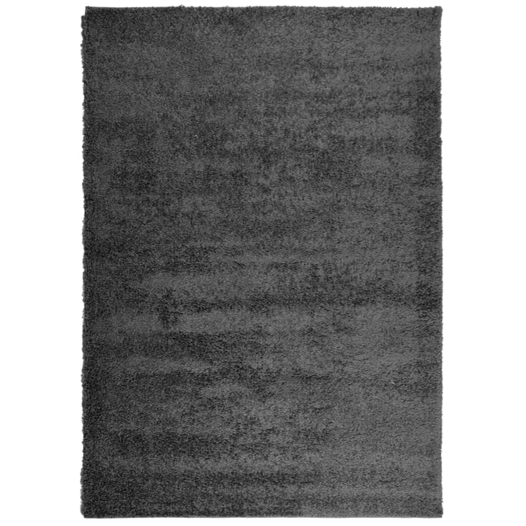 Shaggy Rug PAMPLONA High Pile Modern Anthracite 140x200 cm