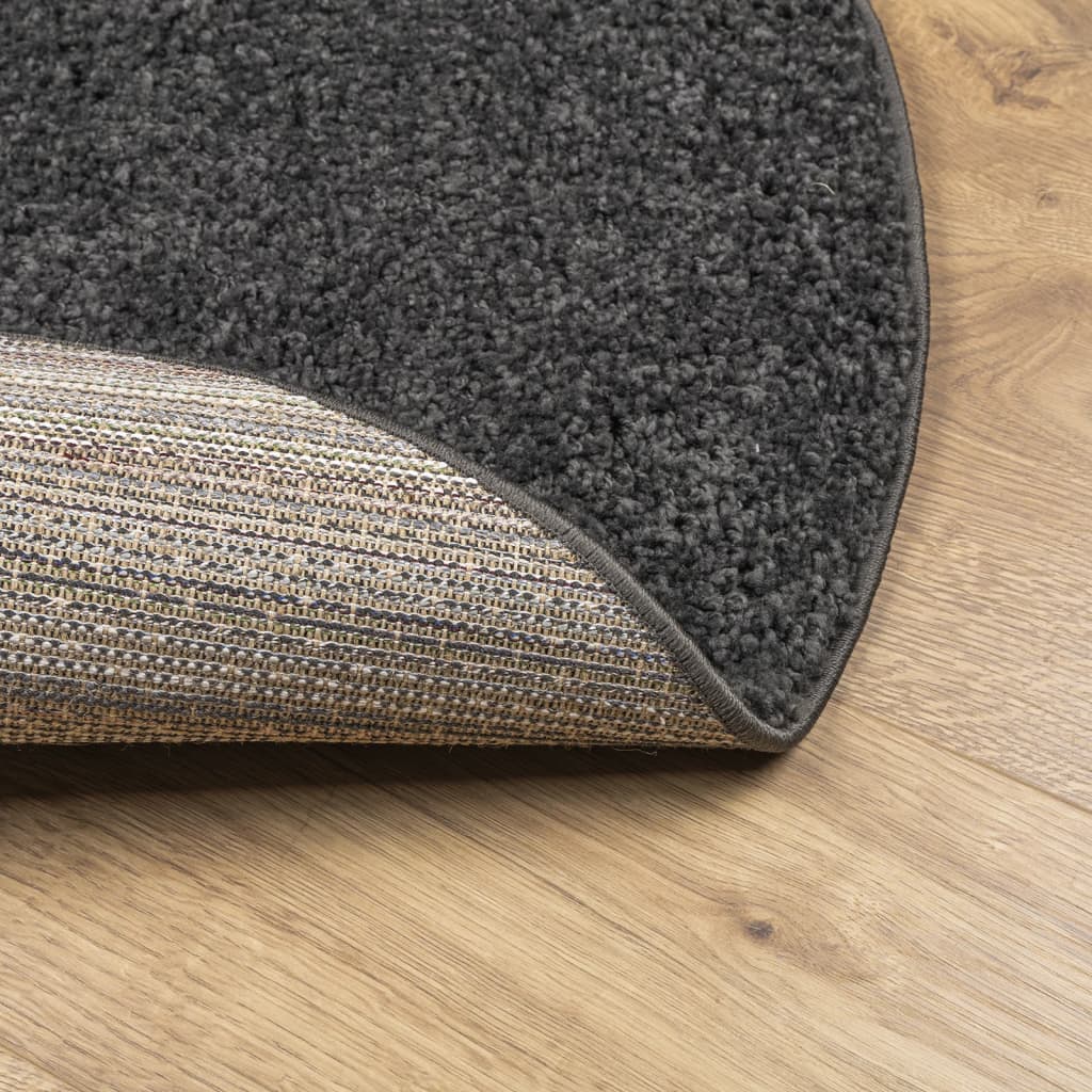 Shaggy Rug PAMPLONA High Pile Modern Anthracite Ø 240 cm