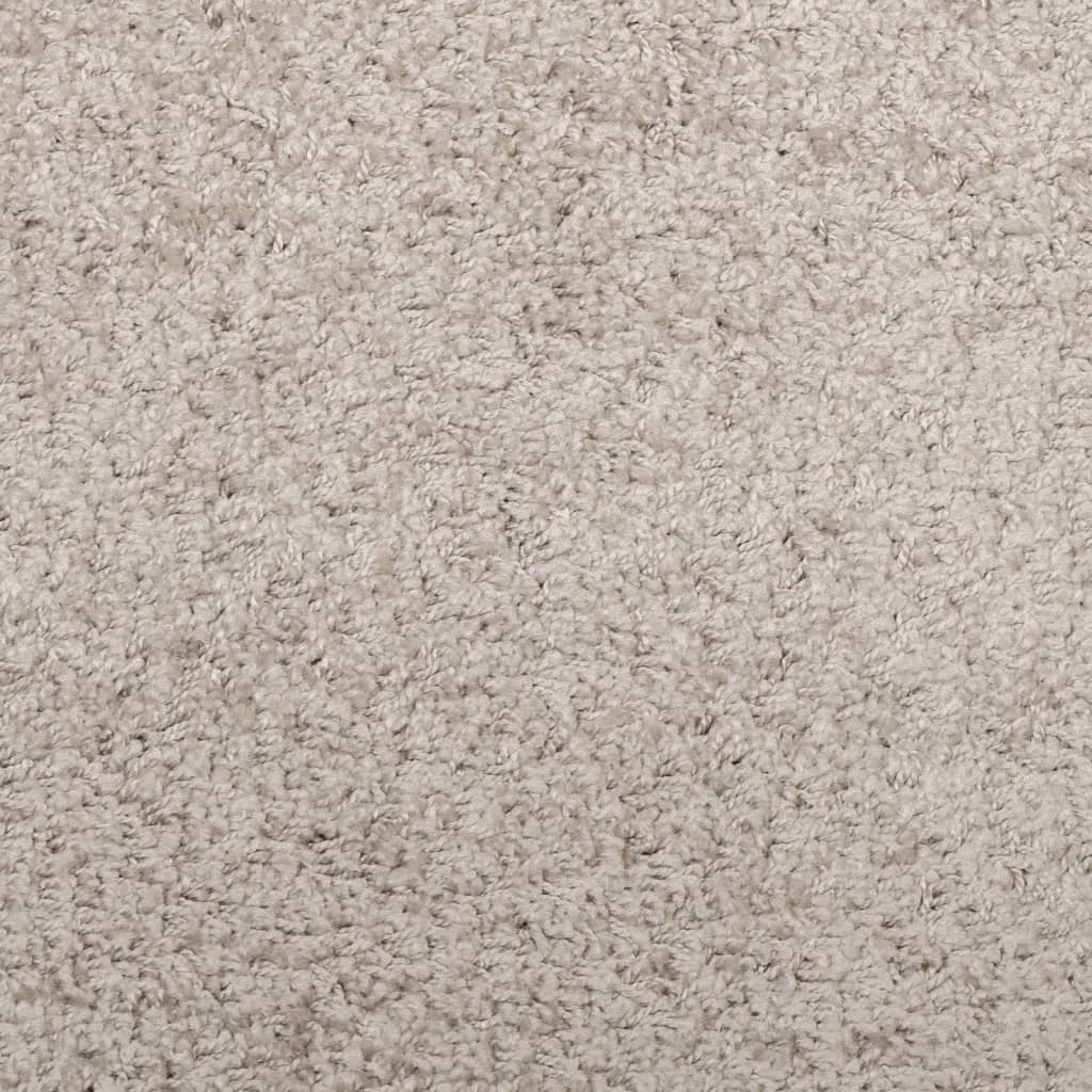 Shaggy Rug PAMPLONA High Pile Modern Beige 120x120 cm