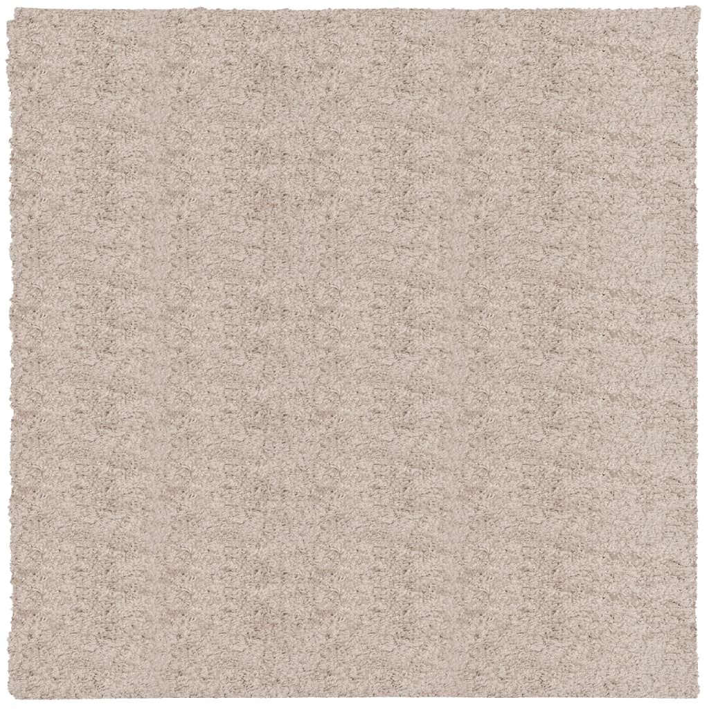 Shaggy Rug PAMPLONA High Pile Modern Beige 200x200 cm