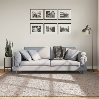 Shaggy Rug PAMPLONA High Pile Modern Beige 200x200 cm