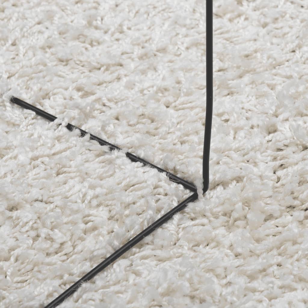 Shaggy Rug PAMPLONA High Pile Modern Cream 60x110 cm