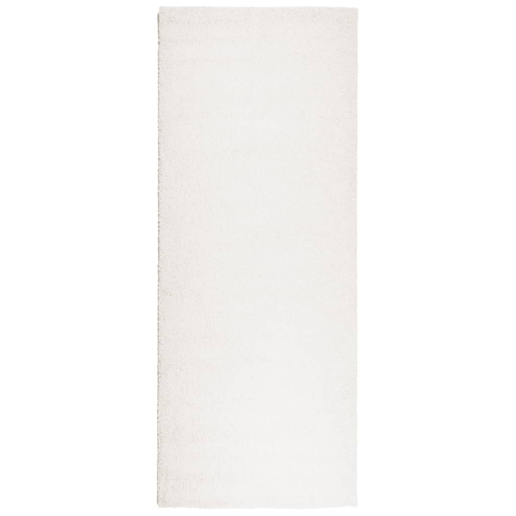 Shaggy Rug PAMPLONA High Pile Modern Cream 80x200 cm