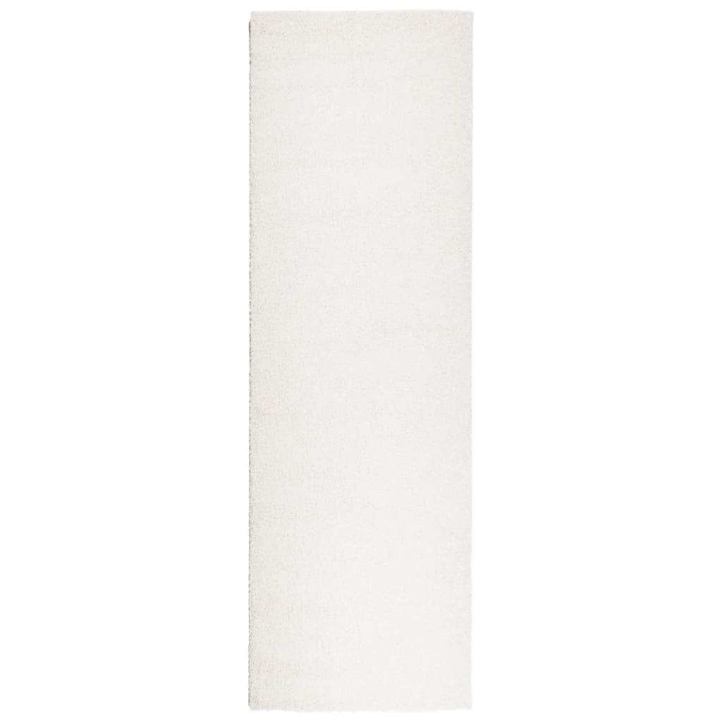 Shaggy Rug PAMPLONA High Pile Modern Cream 80x250 cm