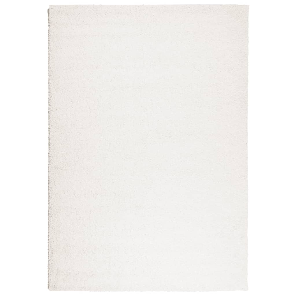 Shaggy Rug PAMPLONA High Pile Modern Cream 140x200 cm